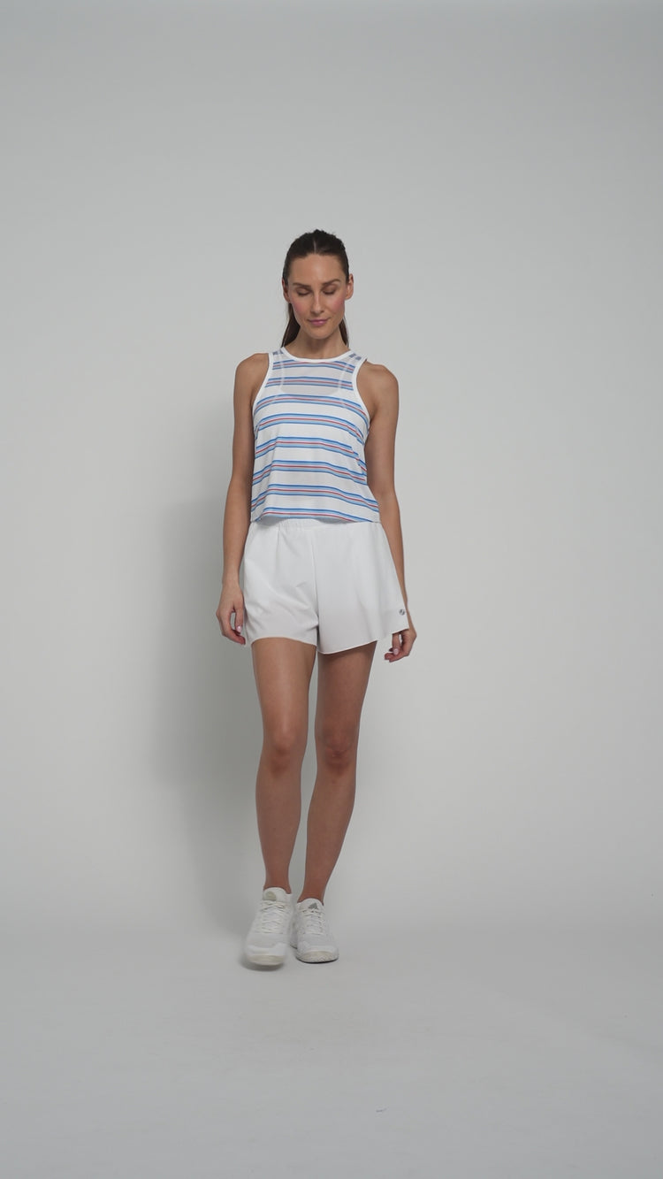 Shift Tank Printed Blue Shores Stripe